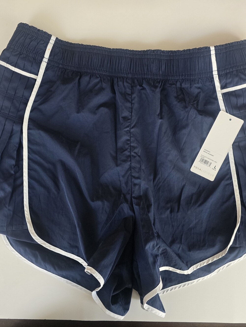Yogalicious Naval Academy Athletic Short with White Trim Detail